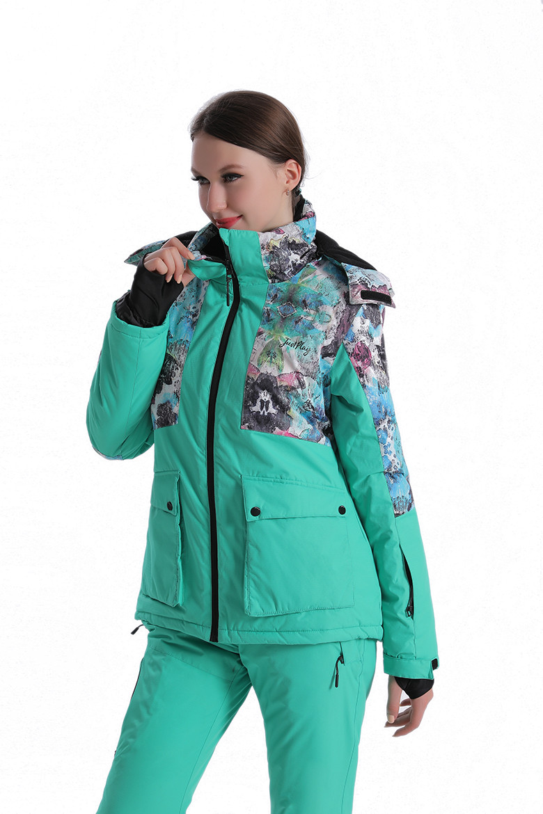 Куртка лижна жіноча Just Play зелений — змішаний (B2390-green) — M, фото 1