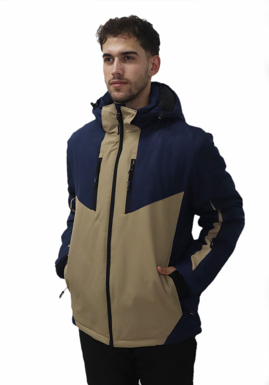 Куртка лижна чоловіча Just Play синій / коричневий (b1334-navy) — M, фото 1