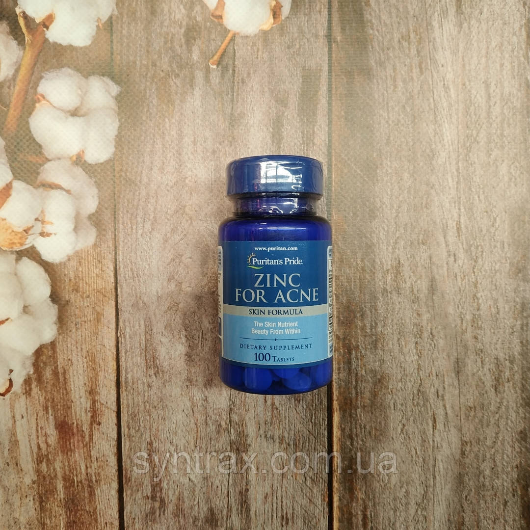Puritan's pride Zinc for Acne 100 tablets zink цинк