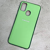 Чехол для Samsung Galaxy M21 силиконовый матовый цветной чохол на самсунг м21 салатовый зеленый
