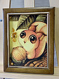 Дитяча картина з бурштину Білочка і орешок, дитяча картина з бурштину Білочка і горішок 15x20 см, фото 2