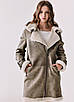 Дублянка з овчини VK подовжена з капюшоном оливкова (Арт. LT436-O), фото 2