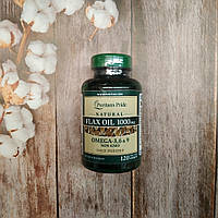 Puritan's Pride Flax Oil 120 soft 1000 mg, лляна олія Омега 3-6-9