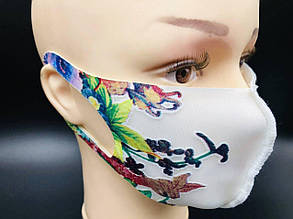 Багаторазова маска піта з принтом - квіти (колір мікс)