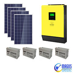 Гібридна сонячна електростанція 3 кВт (з можливістю працювати по зеленому тарифу)