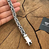 Срібний масивний чоловічий браслет Лисячий Хвіст із косичкою., фото 6