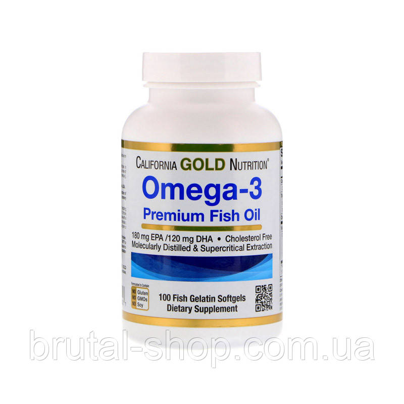 Омега-3 риб'ячий жир, California Gold Nutrition Оmega-3  (100softgels)