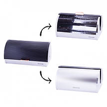 Хлібниця (нержавійка) велика 39х25.5х19 Kamille KM-1114, фото 2