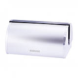 Хлібниця Польща з нержавіючої сталі з відкидною чорною кришкою Kamille KM 1114, фото 6