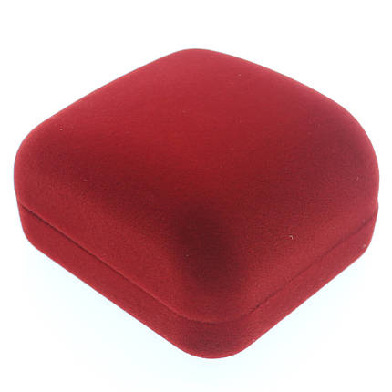 Футляр классика квадратный красный бархат для ювелирных изделий под кольцо или украшения размер 55 Х55 Х 35 мм, фото 2