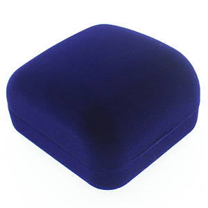 Футляр классика квадратный синий бархат для ювелирных изделий под кольцо или украшения размер 5,5Х5,2Х3,5 см