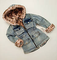 Детская джинсовая куртка с капюшоном для девочки размер 104 на 3 года Турция ЗАМЕРЫ В ОПИСАНИИ