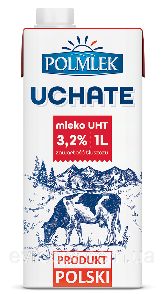 Молоко Polmlek Uchate 3,2%, 1л