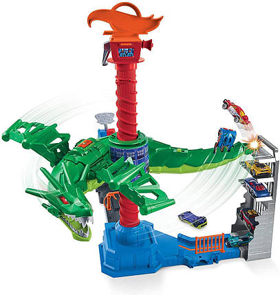 Інтерактивний ігровий трек Хот Вілс Повітряна атака Дракона Hot Wheels Air Attack Dragon, фото 2