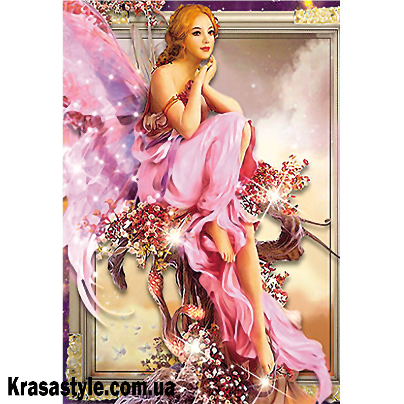 Алмазная вышивка 5D Фея в розовом платье - фото 1 - id-p1273987879