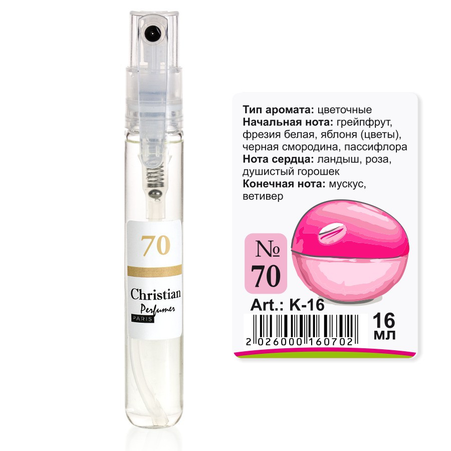 Парфумована вода міні-флакон 16 ml Christian for women K-16 № 070