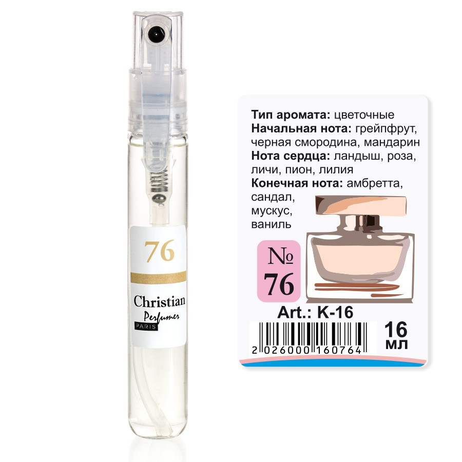 Парфумована вода міні-флакон 16 ml Christian for women K-16 № 076