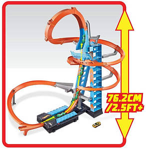 Моторизований трек Хот Вілс Хмарочос Падіння з вежі Hot Wheels Sky Crash Tower GJM76, фото 2