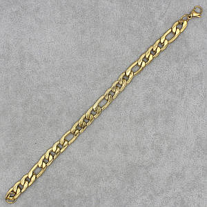 Браслет мужской золотистый плетение Версаче Stainless Steel из медицинской стали длина 23 см ширина 9 мм