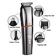 Тример універсальний для стриження волосся, бороди, тіла, носа, брів машинка для стриження Resuxi 12-в-1 LCD IPX6, фото 5