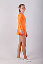 Купальник з спідницею довгий рукав,помаранчевий біфлекс, фото 2