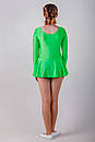 Купальник з спідницею довгий рукав, салатовий біфлекс, фото 2
