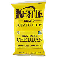 ОРИГИНАЛ!Kettle Foods, Картофельні чипси, зі смаком core-йоркський чедер 142 грам виробництва США