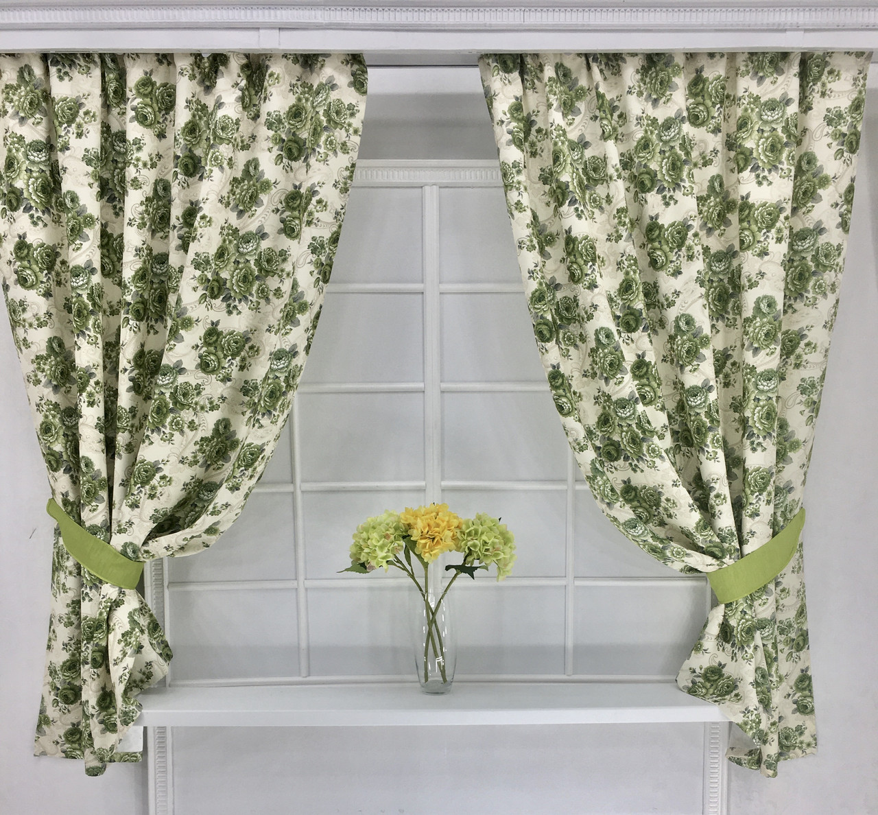 Кухонний набір штор "Розалі" Зелений