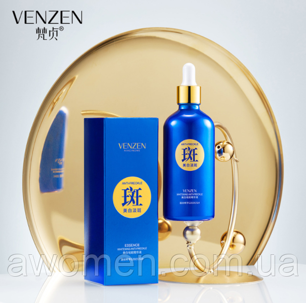 Сироватка для обличчя та зони декольте Venzen Anti-Freckle від пігментних плям і веснянок 100 ml
