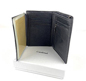 Чоловічий шкіряний гаманець Cardinal 13.5 x 10 x 3 см Чорний (234-a), фото 4