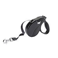 Поводир - рулетка для собак з стрічкою Ferplast Amigo Tape (Ферпласт Аміго Тейп) 12 х 3 h 10 см - MINI, чорний