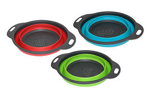 Друшлак розкладний, гума та пластик 20см, мікс кольорів