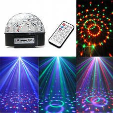 Світлодіодна диско-куля Magic Ball з Bluetooth та Mp3 (флешка Usb + пульт управління), фото 3