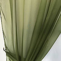 Шифонові штори 150х270cm (2 шт) з ламбрекеном ALBO зелені (LS-295-31), фото 9