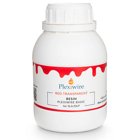 Фотополимерная смола Plexiwire resin basic 0.5 кг напівпрозорий червоний, фото 1