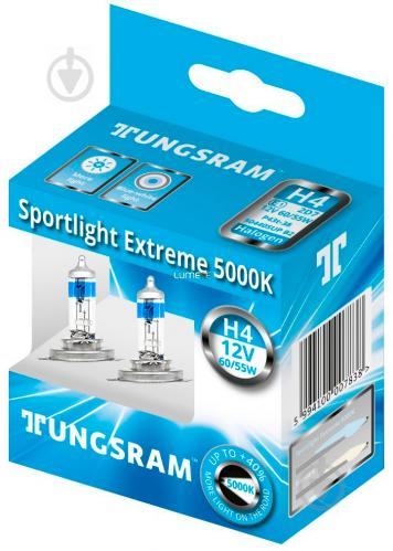 Автолампи, глологенні лампи для авто Н4 12 V 60/55 (43) Tungram Sportight Extrime +40%. Ближний-дальний свет