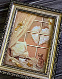 Дитяча картина з бурштину "У віконці" 15x20 см, фото 3