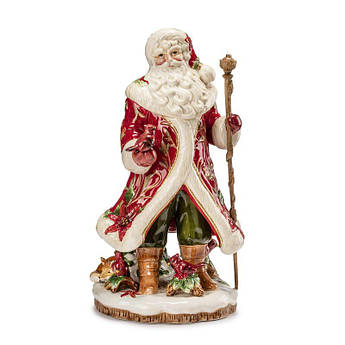 Керамічна статуетка Діда Мороза з пташкою у новорічному стилі "Сімейні традиції" Fitz and Floyd