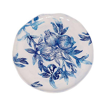 Блюдо з кераміки круглої форми з невеликими бортиками «Вечірній гранат» Villa Grazia