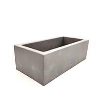 Горшок для кактусов и суккулентов бетонный Прямоугольник 20х10 см Серый