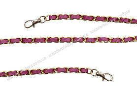 Ланцюжок для сумки з карабіном 65-286 120 см колір Золото з рожевим