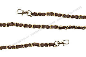 Ланцюжок для сумки з карабіном 65-286 120 см колір Золото з коричневим