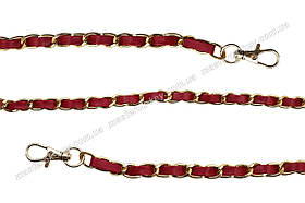 Ланцюжок для сумки з карабіном 65-286 120 см колір Золото з червоним