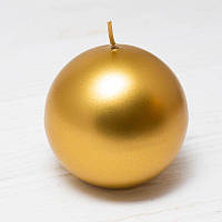 Декоративная новогодняя свеча Lucid золотая в форме шара