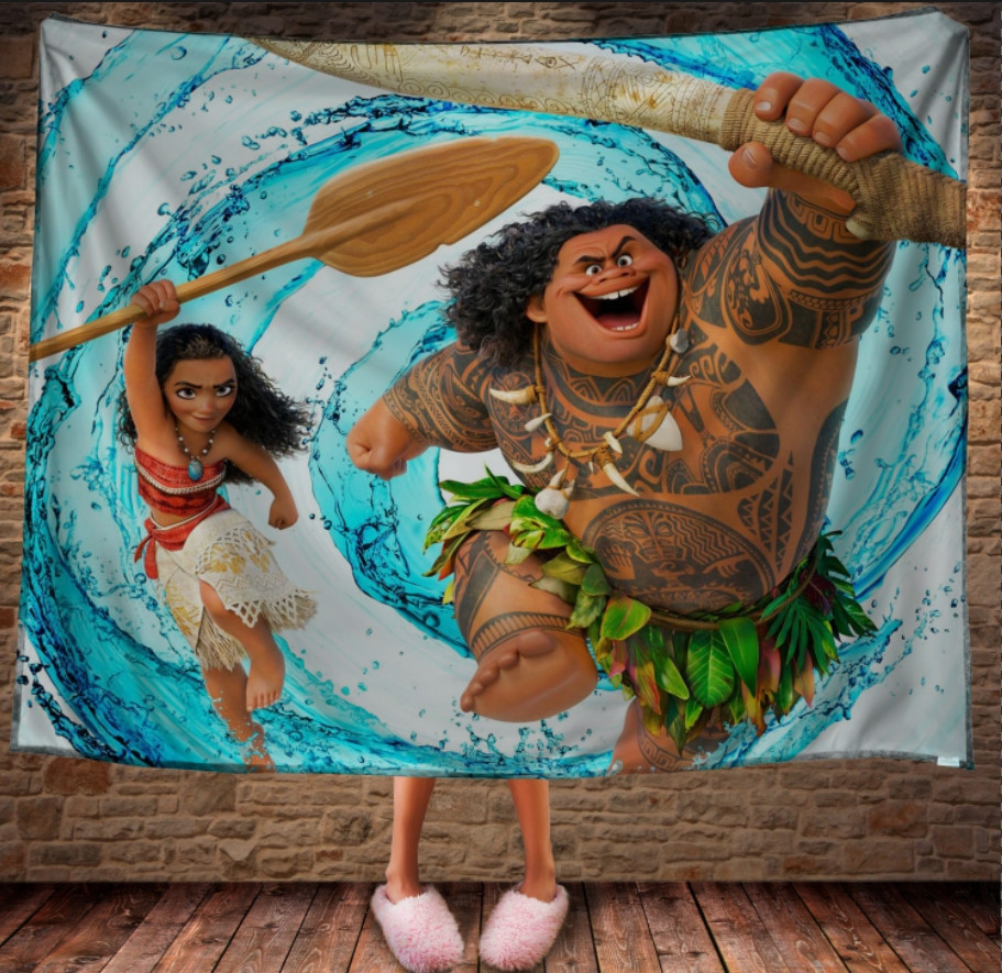 Плед з 3D принтом-Moana and Maui. Вперед