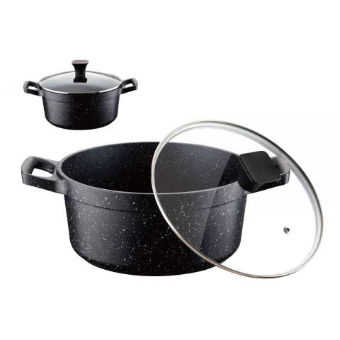 Каструля PETERHOF Spinel 28 см 6 л Black Marble Колір чорний 15872-28, фото 1