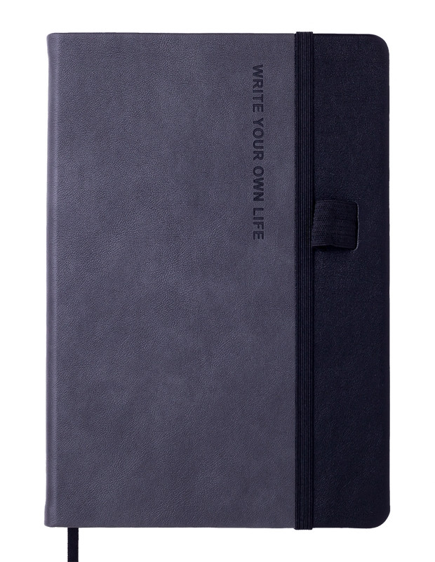Записна книга блокнот Buromax RECORD A5 96 л клітина позов.шкіра сірий (BM.295110-09)