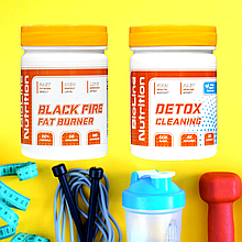 Комплекс: Супер фігура + Очищення організму Хіт для красунь! Black Fire Fat Burner + DETOX Cleaning