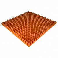 Панель из акустического поролона Ecosound Pyramid Color 70 мм, 100x100 см, оранжевая