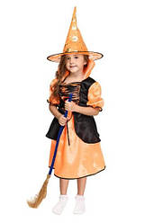 Карнавальний костюм ВІДЬМА, ВІДЬМОЧКА для дівчинки 4,5,6,7,8,9 років, дитячий костюм ВІДЬМИ на хелловін